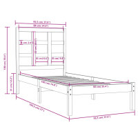 vidaXL Massivholzbett 90x190 cm 3FT Single