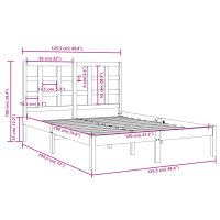 vidaXL Massivholzbett 120x190 cm 4FT Small Double