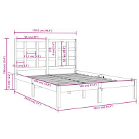 vidaXL Massivholzbett Wei&szlig; 120x190 cm 4FT Small Double