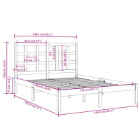 vidaXL Massivholzbett 135x190 cm 4FT6 Double