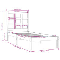 vidaXL Massivholzbett Wei&szlig; 90x200 cm