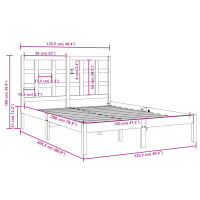 vidaXL Massivholzbett Schwarz 120x200 cm