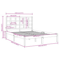 vidaXL Massivholzbett Schwarz 140x200 cm