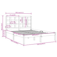 vidaXL Massivholzbett Wei&szlig; 150x200 cm 5FT King Size