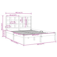 vidaXL Massivholzbett 180x200 cm 6FT Super King