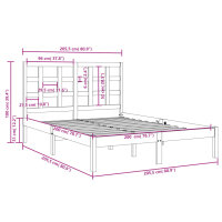 vidaXL Massivholzbett Wei&szlig; 200x200 cm