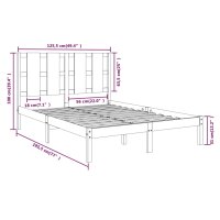 vidaXL Massivholzbett 120x190 cm 4FT Small Double