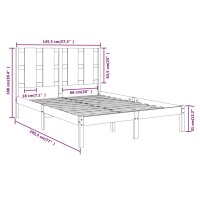 vidaXL Massivholzbett Kiefer 140x190 cm