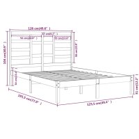 vidaXL Massivholzbett 120x190 cm 4FT Small Double