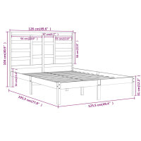 vidaXL Massivholzbett Wei&szlig; 120x190 cm 4FT Small Double