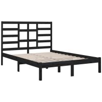 vidaXL Massivholzbett Schwarz 120x190 cm 4FT Small Double