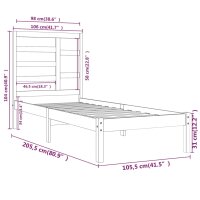 vidaXL Massivholzbett Wei&szlig; 100x200 cm