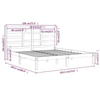 vidaXL Massivholzbett 180x200 cm 6FT Super King