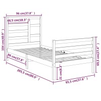 vidaXL Massivholzbett Wei&szlig; 90x200 cm