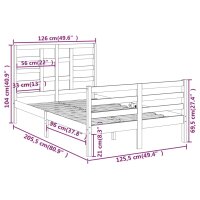 vidaXL Massivholzbett 120x200 cm