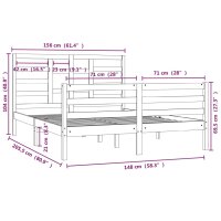 vidaXL Massivholzbett 150x200 cm 5FT King Size