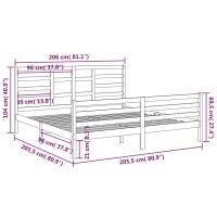 vidaXL Massivholzbett Honigbraun 200x200 cm