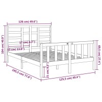 vidaXL Massivholzbett 120x190 cm 4FT Small Double