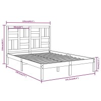 vidaXL Massivholzbett 120x190 cm 4FT Small Double