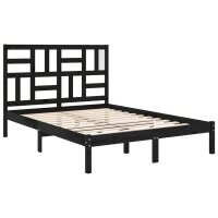 vidaXL Massivholzbett Schwarz 120x190 cm 4FT Small Double