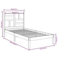 vidaXL Massivholzbett 90x200 cm