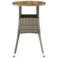 vidaXL Gartentisch &Oslash;60x75 cm Akazienholz und Poly Rattan Grau