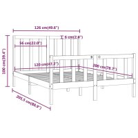 vidaXL Massivholzbett 120x200 cm