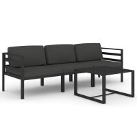 vidaXL 4-tlg. Garten-Lounge-Set mit Kissen Aluminium Anthrazit