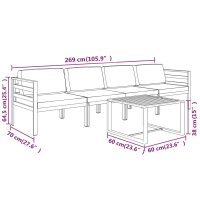 vidaXL 5-tlg. Garten-Lounge-Set mit Kissen Aluminium Anthrazit