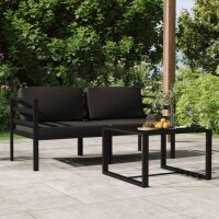 vidaXL 3-tlg. Garten-Lounge-Set mit Kissen Aluminium...