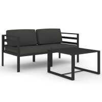 vidaXL 3-tlg. Garten-Lounge-Set mit Kissen Aluminium...