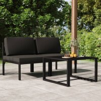 vidaXL 3-tlg. Garten-Lounge-Set mit Kissen Aluminium...