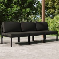 vidaXL Gartensofa 3-Sitzer mit Kissen Aluminium Anthrazit