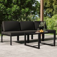 vidaXL 4-tlg. Garten-Lounge-Set mit Kissen Aluminium Anthrazit