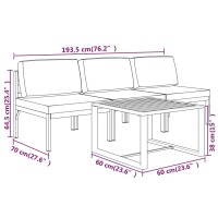 vidaXL 4-tlg. Garten-Lounge-Set mit Kissen Aluminium Anthrazit