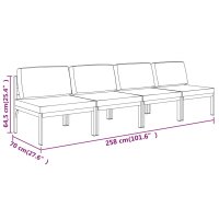 vidaXL Gartensofa 4-Sitzer mit Kissen Aluminium Anthrazit