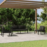 vidaXL 4-tlg. Garten-Lounge-Set mit Kissen Aluminium Anthrazit