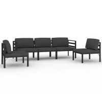 vidaXL 5-tlg. Garten-Lounge-Set mit Kissen Aluminium...