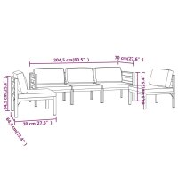 vidaXL 5-tlg. Garten-Lounge-Set mit Kissen Aluminium Anthrazit