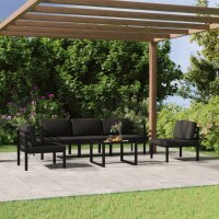 vidaXL 6-tlg. Garten-Lounge-Set mit Kissen Aluminium...