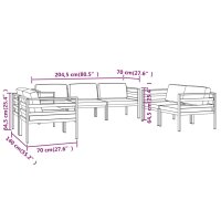 vidaXL 7-tlg. Garten-Lounge-Set mit Kissen Aluminium Anthrazit