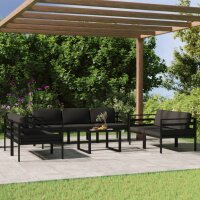 vidaXL 8-tlg. Garten-Lounge-Set mit Kissen Aluminium Anthrazit