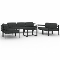 vidaXL 8-tlg. Garten-Lounge-Set mit Kissen Aluminium Anthrazit