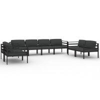 vidaXL 8-tlg. Garten-Lounge-Set mit Kissen Aluminium Anthrazit