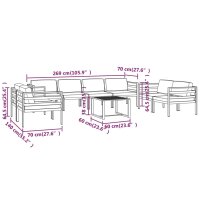 vidaXL 9-tlg. Garten-Lounge-Set mit Kissen Aluminium Anthrazit