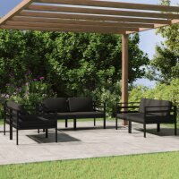 vidaXL 6-tlg. Garten-Lounge-Set mit Kissen Aluminium...