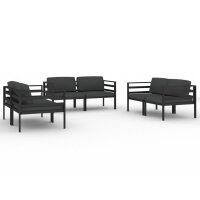 vidaXL 6-tlg. Garten-Lounge-Set mit Kissen Aluminium Anthrazit