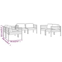 vidaXL 6-tlg. Garten-Lounge-Set mit Kissen Aluminium Anthrazit