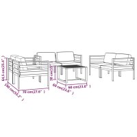 vidaXL 7-tlg. Garten-Lounge-Set mit Kissen Aluminium Anthrazit