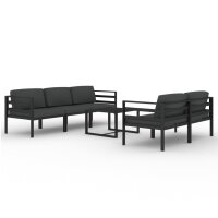 vidaXL 6-tlg. Garten-Lounge-Set mit Kissen Aluminium...